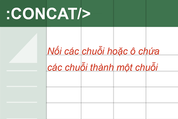 Hàm Concat - Nối Nhiều Chuỗi trong Excel