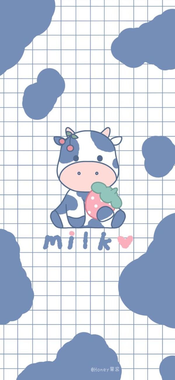 hình nền bò sữa dễ thương