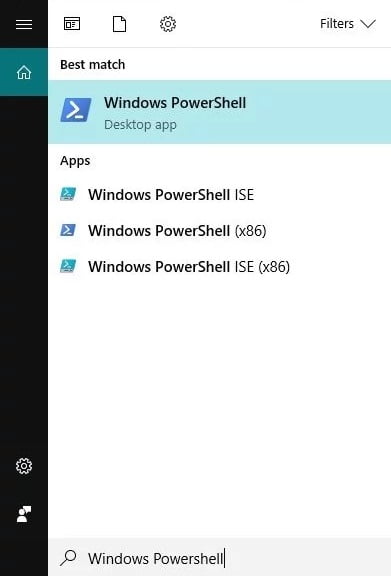 Mở cửa sổ Windows PowerShell