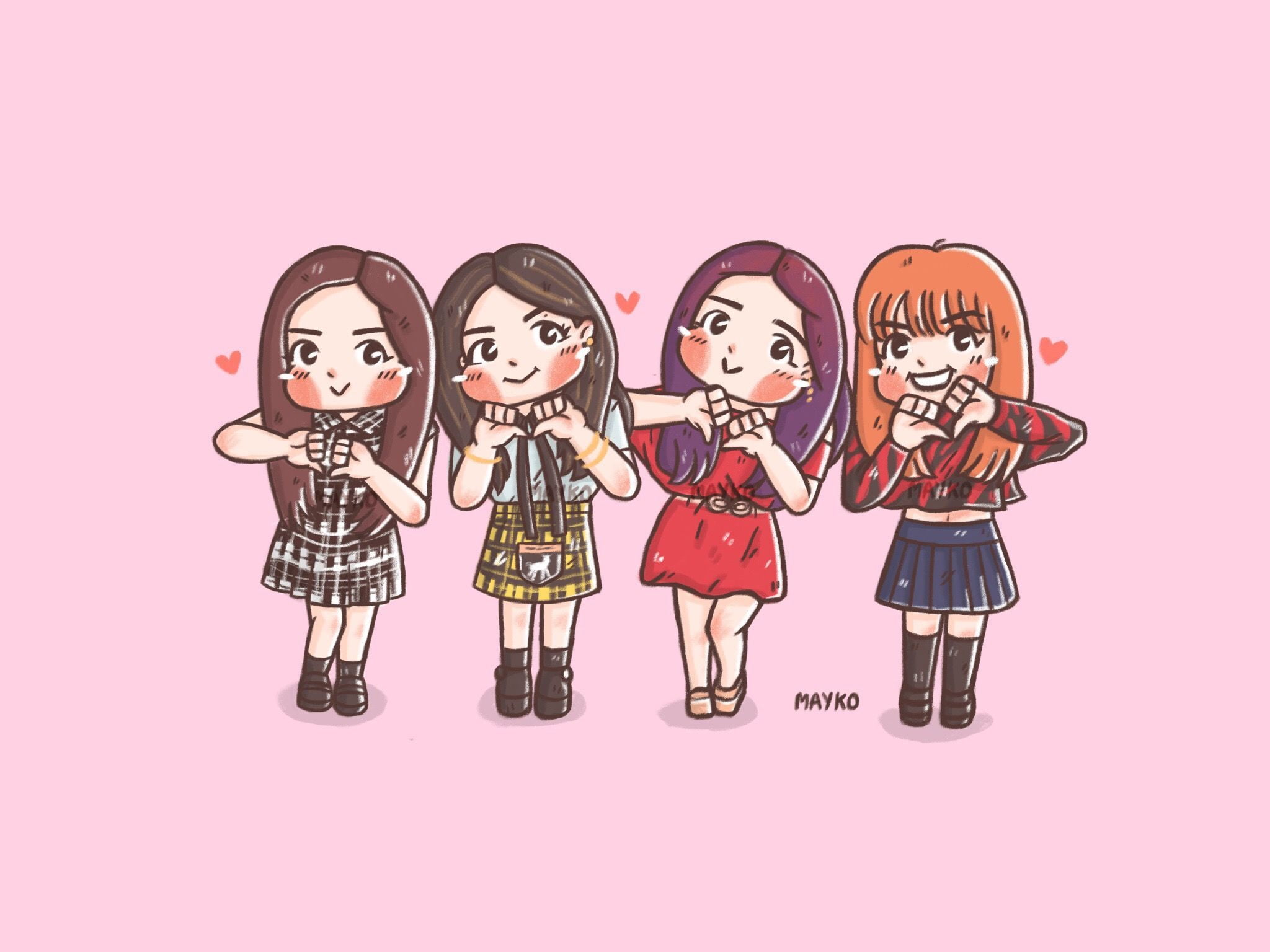 Ảnh nền BlackPink chibi 2K cực đẹp