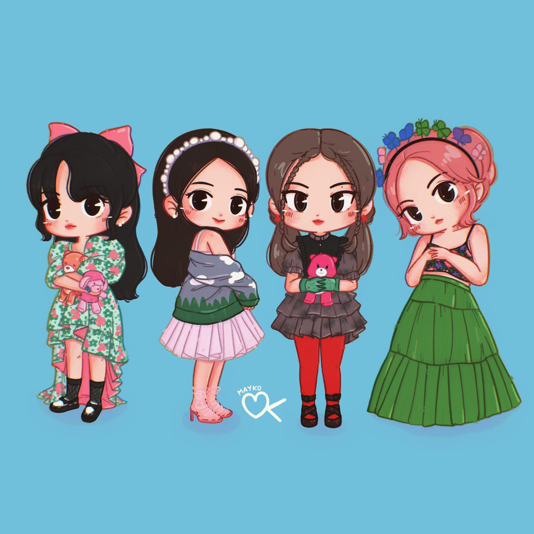 Ảnh nền BlackPink chibi cute