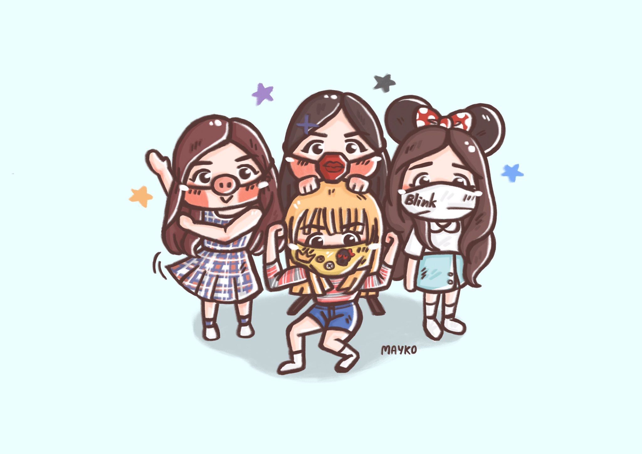 Ảnh nền BlackPink chibi đáng yêu